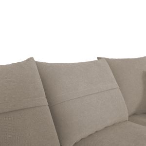 Right corner sofa Montana gray-beige fabric-light gray pillows 275x215x93cm