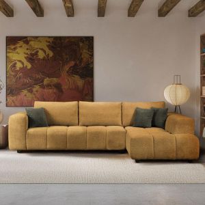 Right corner sofa Orion, ocher color 300x200x70cm