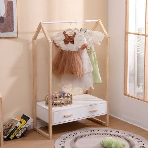 Детска закачалка с чекмедже Pepe Hm2492.03 меламин-борово дърво 80x40x125hcm.