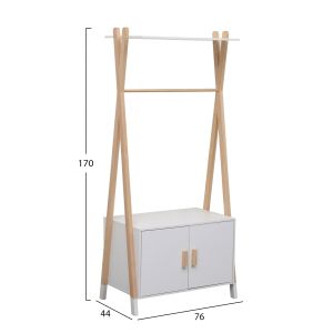 Детска закачалка с шкаф Paschal Hm2495.03 меламин-борово дърво 76x44x170hcm.
