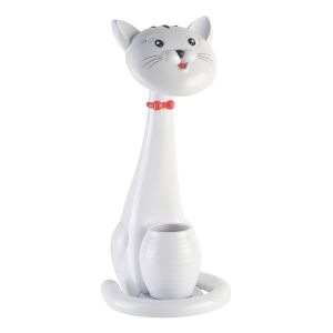 Children's table lamp Led Badoo cat figure Hm4457.01 white Abs-with pen holder