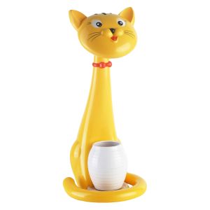 Children's table lamp Led Badoo cat figure Hm4457.04 yellow Abs-with holder for a handkerchief