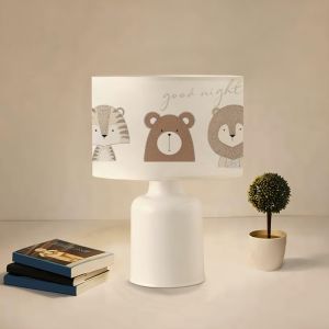 Children's table lamp Pwl-1099 E27 white-gray-brown D24x32cm
