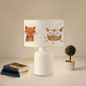 Children's table lamp Pwl-1099 E27 red tile-white-gray D24x32cm