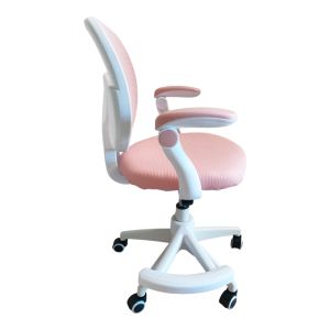 Children's office chair Bernu, mesh fabric in pink shade 47x56x80-90cm