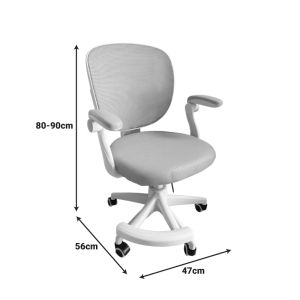 Children's office chair Bernu, mesh fabric in pink shade 47x56x80-90cm