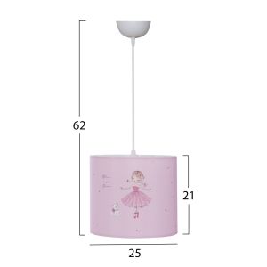 Children's chandelier with fabric cover, ballerina, D25x21-62n Fb97575,02