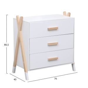 Детски скрин Paschal Hm2493.03 меламин-борово дърво 76x40x80.5hcm.