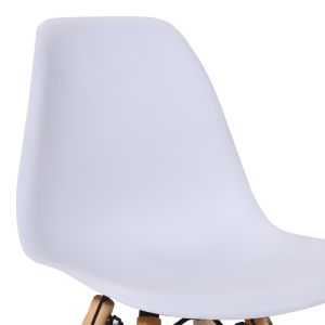Children's chair Julita Pp white Pp and natural beech wood 35x31x57.5cm