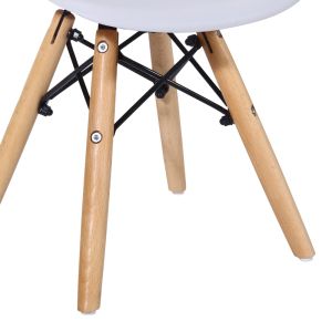 Children's chair Julita Pp white Pp and natural beech wood 35x31x57.5cm
