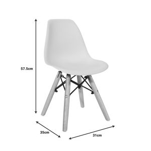 Children's chair Julita Pp yellow Pp and natural beech wood 35x31x57.5cm