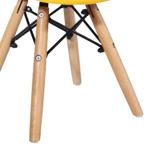 Children's chair Julita Pp yellow Pp and natural beech wood 35x31x57.5cm