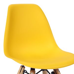 Children's chair Julita Pp yellow Pp and natural beech wood 35x31x57.5cm