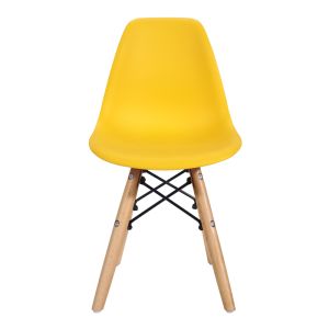 Children's chair Julita Pp yellow Pp and natural beech wood 35x31x57.5cm