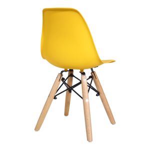 Children's chair Julita Pp yellow Pp and natural beech wood 35x31x57.5cm