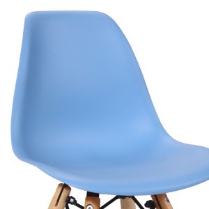 Children's chair Julita Pp blue Pp and natural beech wood 35x31x57.5cm