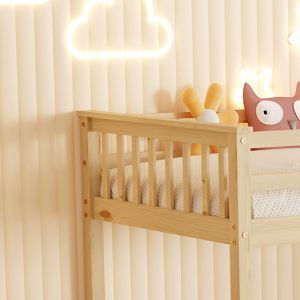 Children's double bed made of pine wood in natural color - for mattresses 190x90cm Hm682,01