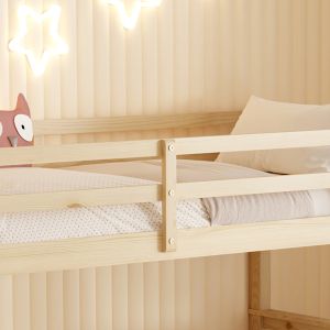 Children's double bed made of pine wood in natural color - for mattresses 190x90cm Hm682,01