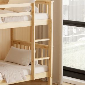 Children's double bed made of pine wood in natural color - for mattresses 190x90cm Hm682,01
