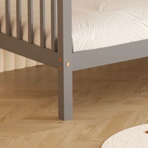 Детско двойно легло от борова дървесина в сиво-за матраци 190x90cm Hm682,05