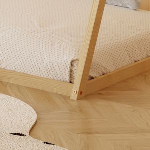 Children's bed Munk Montessori pine solid natural for mattress 190x90cm Hm681,01