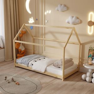 Pepe Montessori children's bed, solid pine, natural - 140x70cm Hm678.01