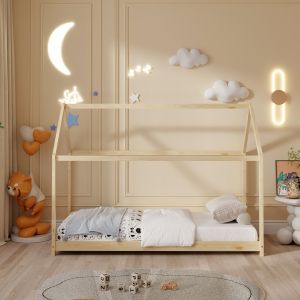 Pepe Montessori children's bed, solid pine, natural - 140x70cm Hm678.01