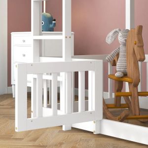Детско легло Playkid с Playpark Hm703.03 борово дърво в бяло за 190x90см..
