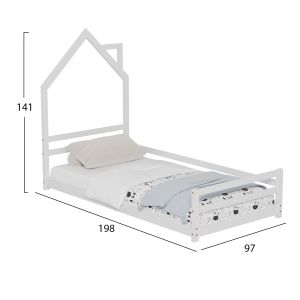 Children's bed house Hm676,03 T, Montessori solid pine in white - 190x90cm