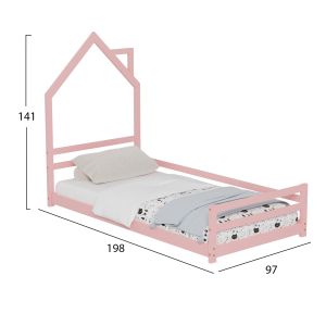 Montessori children's bed, solid pine wood, pink - 190x90cm Hm676.06