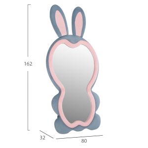 Детско огледало стоящо Bunny Hm4489.02 Mdf в розово и синьо-черна поставка 80x162hcm.