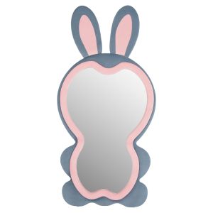Детско огледало стоящо Bunny Hm4489.02 Mdf в розово и синьо-черна поставка 80x162hcm.