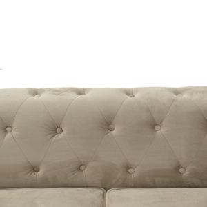 Sofa 2 seats Chesterfield Incredible beige velvet 160x84x67cm