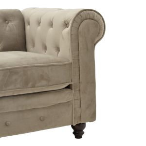 Sofa 2 seats Chesterfield Incredible beige velvet 160x84x67cm
