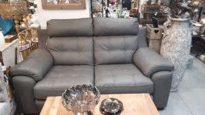 Sofa 2 seats Hera - natural leather - gray - 170/100/92