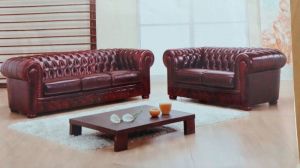 Sofa 3 seats Chesterfield genuine leather antique finish, 100-chesterfield 230 x 90 x 75 cm