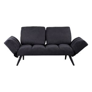 Sofa 3-seater Jackie fabric anthracite-metal black 190x78x75cm