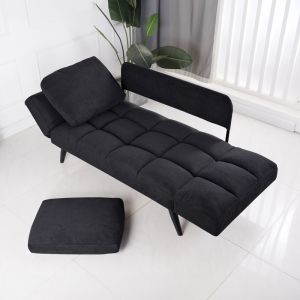 Sofa 3-seater Jackie fabric anthracite-metal black 190x78x75cm