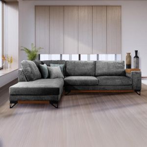 Sofa Angelo left corner dark gray 300x230x95
