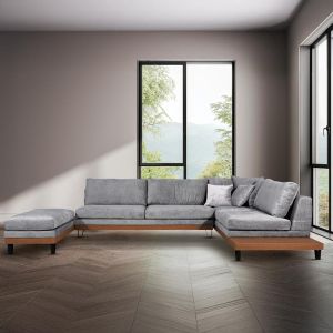 Sofa Filippa left corner Sc gray with gray pillows 360x240