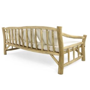 Диван Hm9339 масивно дърво тик и платнена дамаска екрю 210x100x80h
