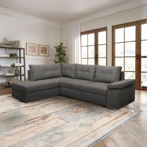 Sofa New Angela gray left corner with storage 270x180x80