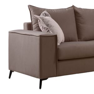 Verona 2-piece sofa, mocha fabric, with cream cushions