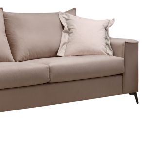Verona 2-piece sofa, mocha fabric, with cream cushions