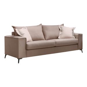 Verona 2-piece sofa, mocha fabric, with cream cushions