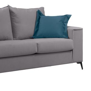 Verona sofa 2 pieces light gray fabric with blue pillows