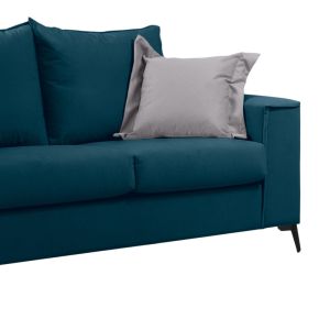 Verona 2-piece sofa, blue fabric with light gray cushions
