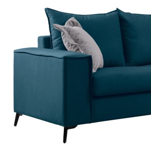 Verona 2-piece sofa, blue fabric with light gray cushions