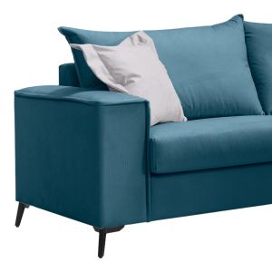 Verona 2-piece sofa, blue fabric with light gray cushions