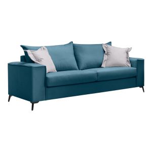 Verona 2-piece sofa, blue fabric with light gray cushions